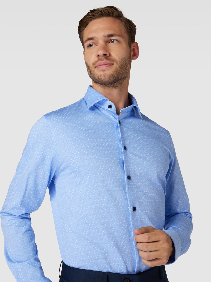 Business-Hemd in meliertem Design Modell 'marc' in hellblau meliert