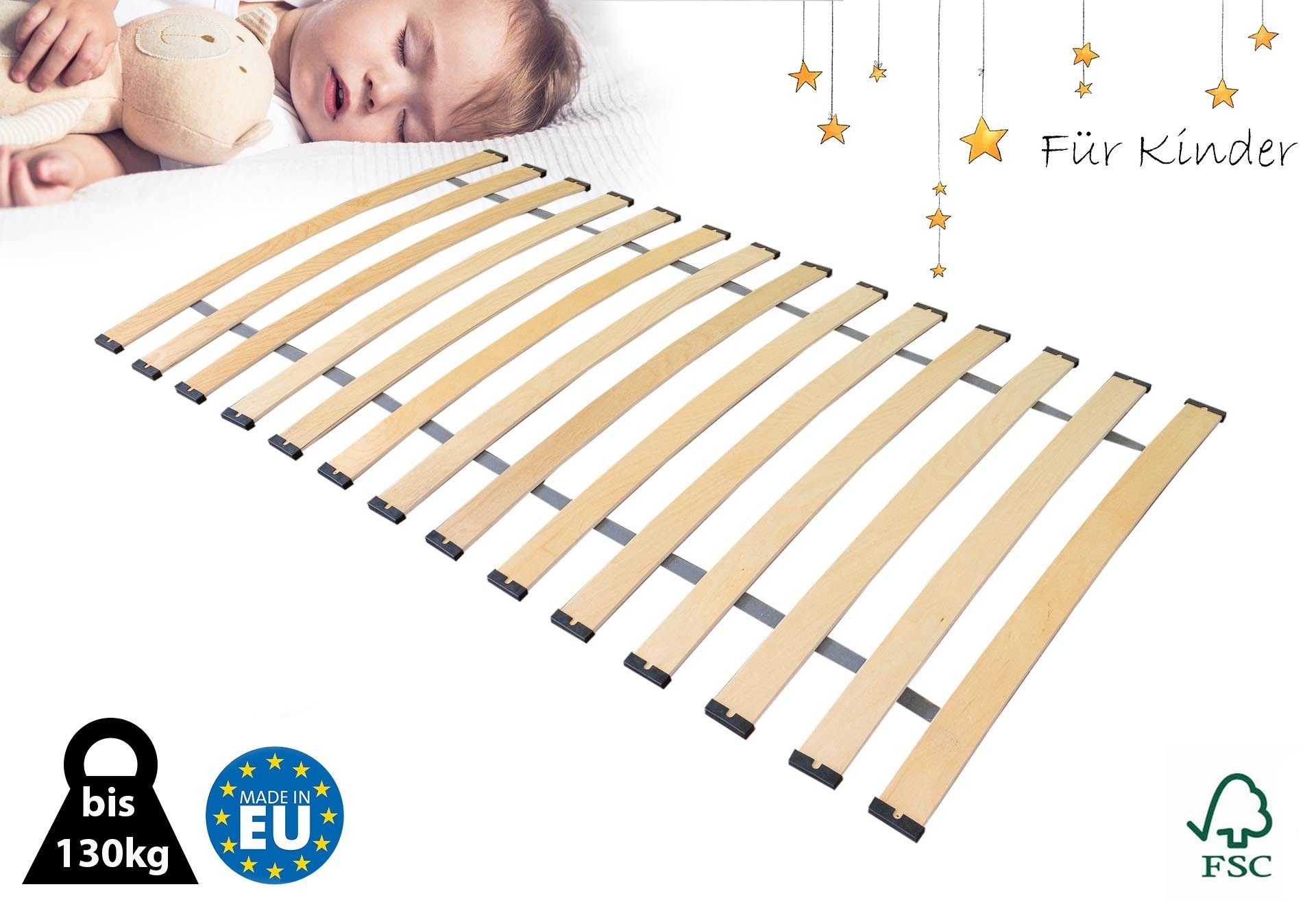 Rollrost Comfort Plus I GRATIS Lieferung, Alcube, Kopfteil nicht verstellbar, Fußteil nicht verstellbar, Rolllattenrost 80x160 cm, Lattenrost Holzlatten