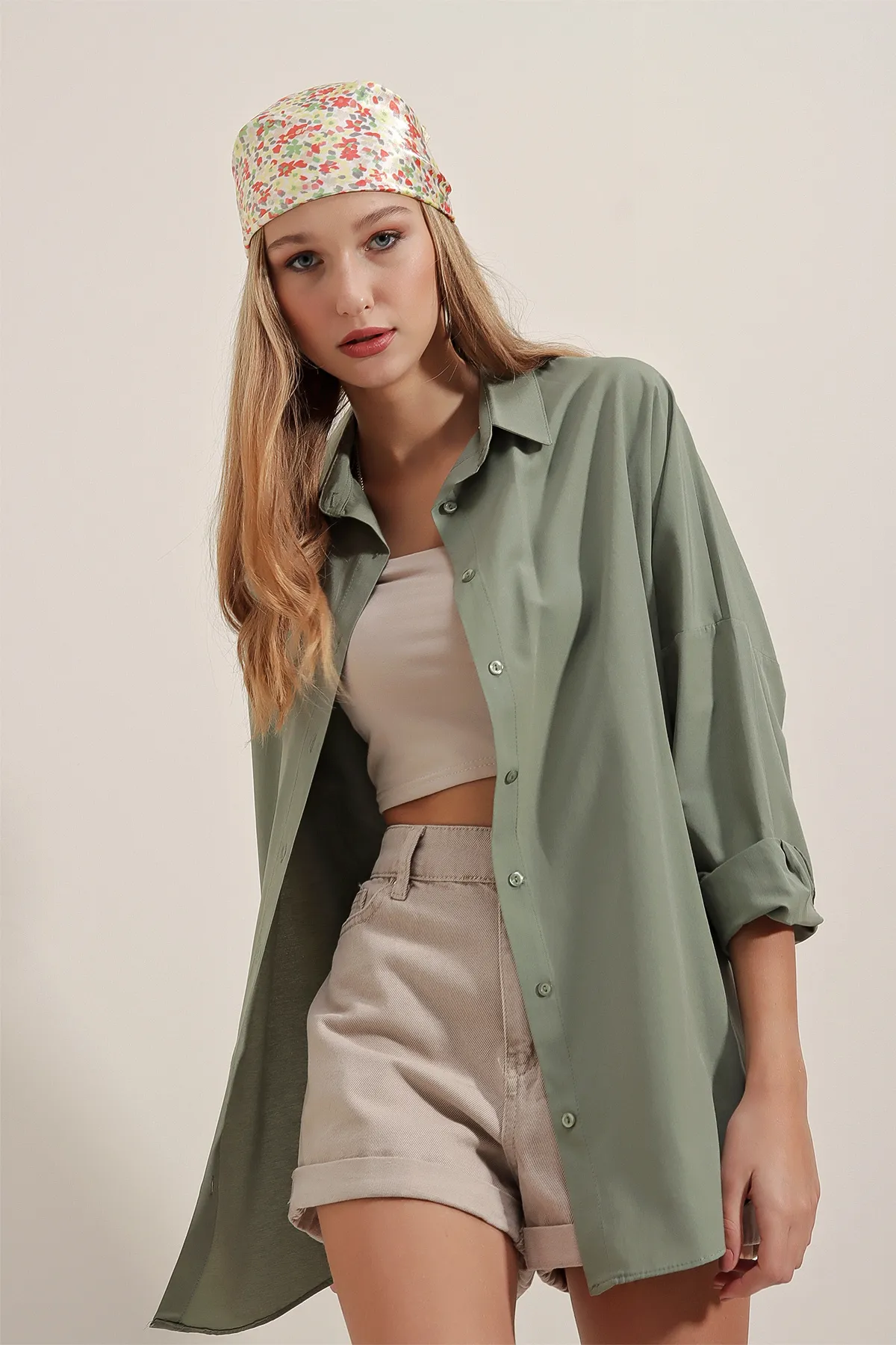 Bigdart  3900 Oversize-Lang-Basic-Hemd – Khaki