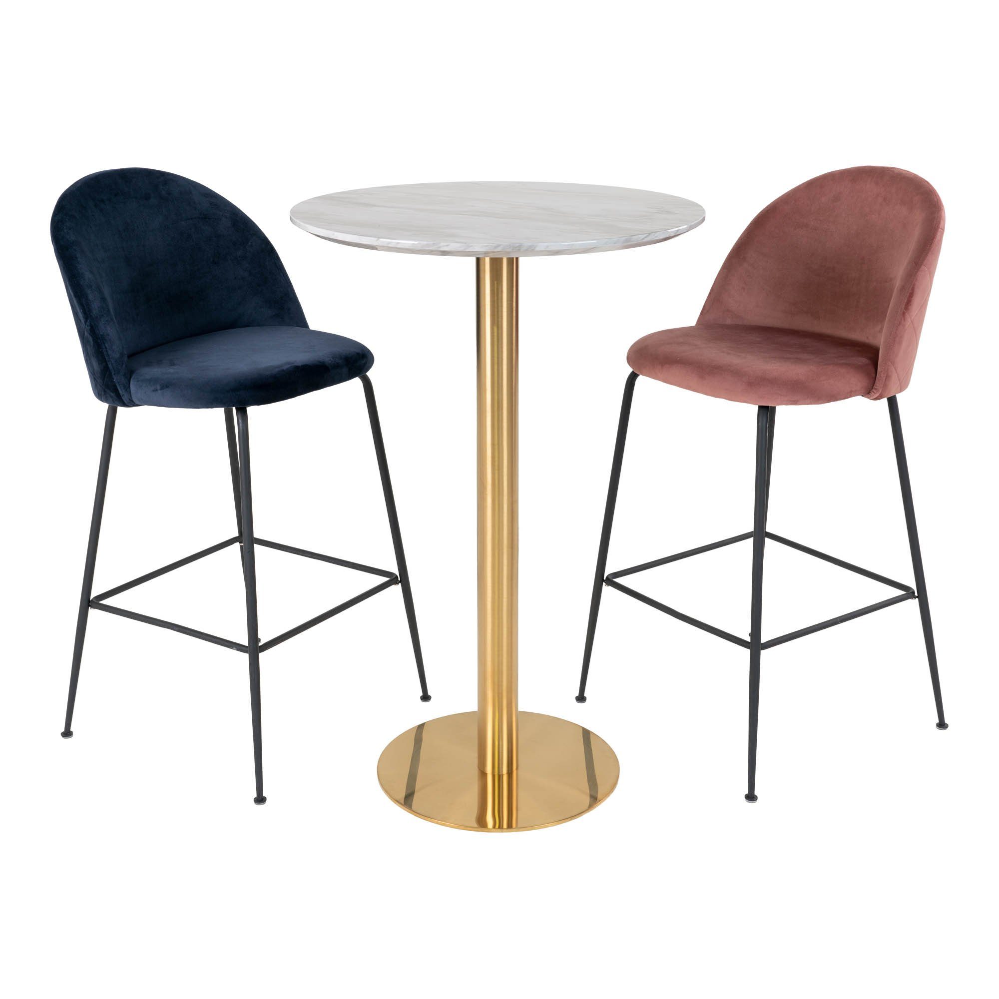 LebensWohnArt Bartisch Stylischer Bartisch ZANOL in Marmor-Look ca.D70cm