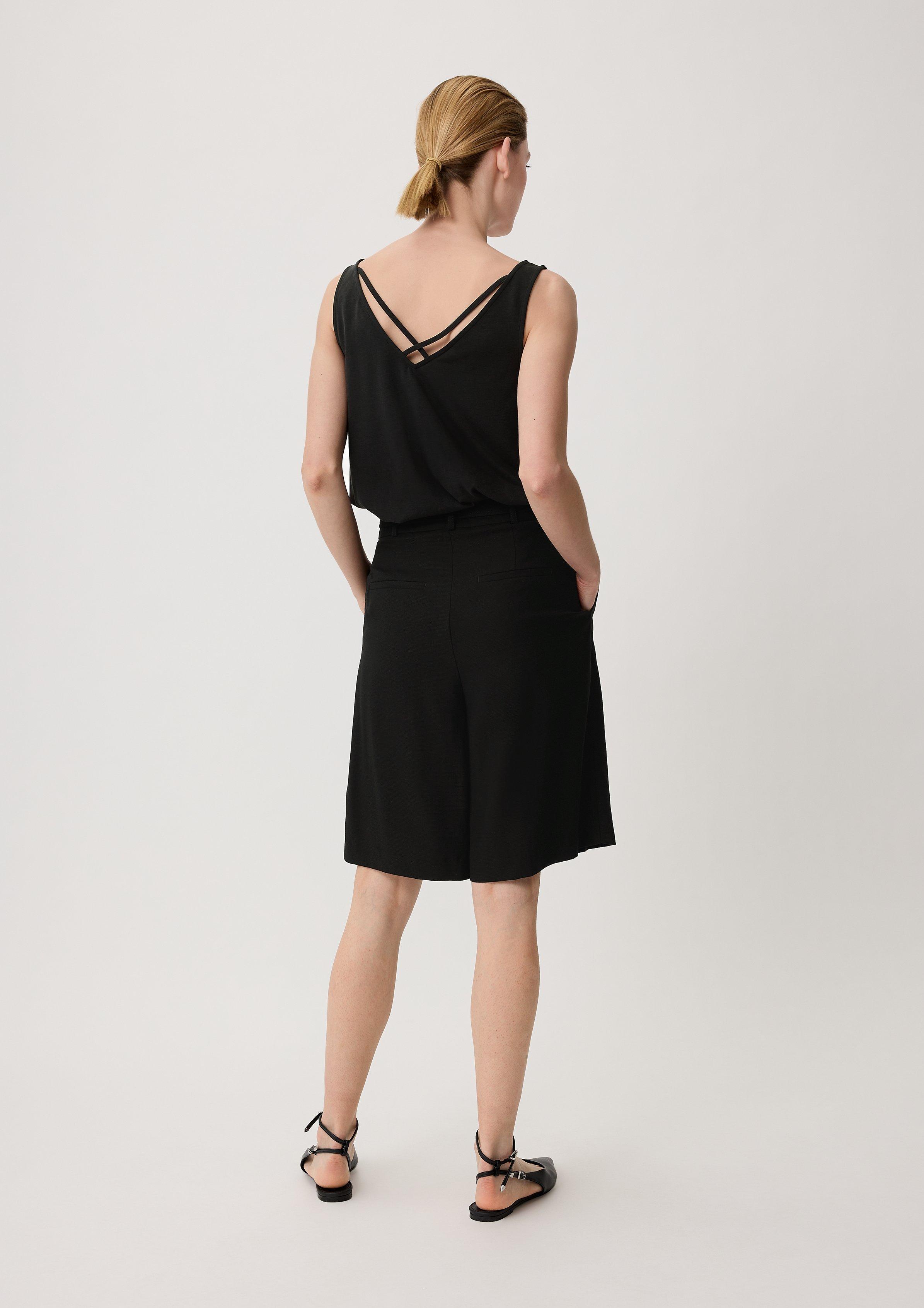 Loose: Bermuda aus Twill - schwarz