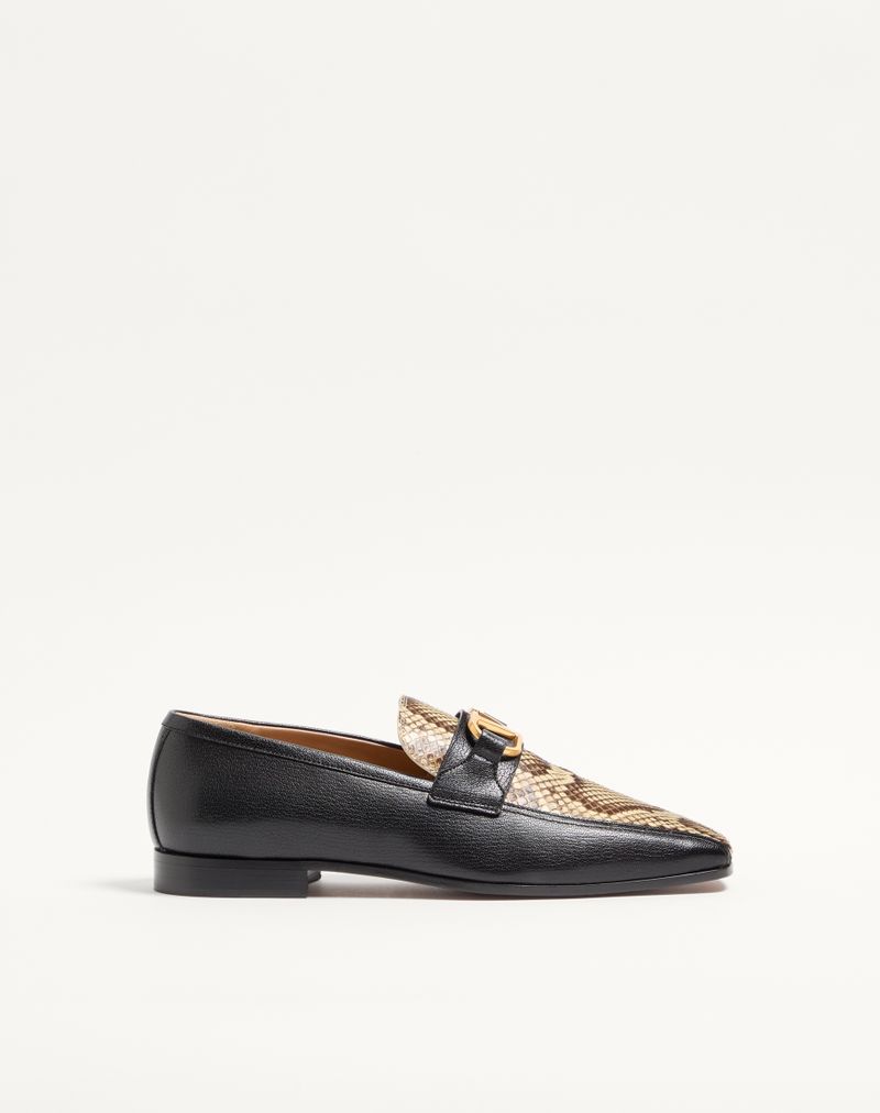 Mocassim VLogo Signature em couro Kid e Python