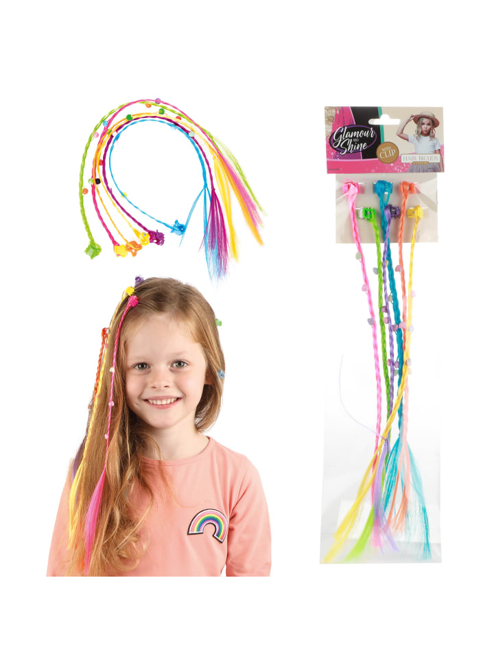 Toi-Toys Glamour & Shine - 6 bunte Haarsträhnen Clip-on in bunt günstig kaufen onesize