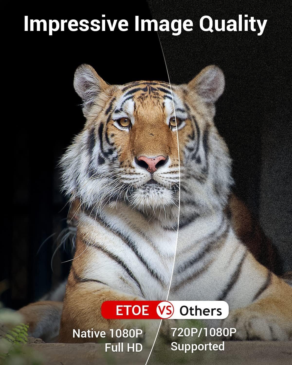 ETOE Beamer (1920 x 1080 px, 4K Projektor mit Android 5000+ Apps 500 ANSI Stereo Lautsprecher)