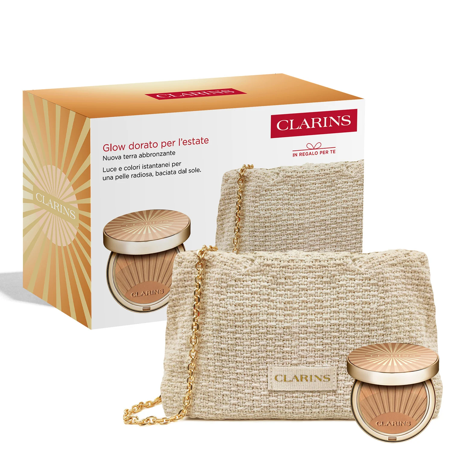 Golden Glow Summer Face Set - Bronzing Powder & Pouch - Sminkset, Bronzer, Pouch