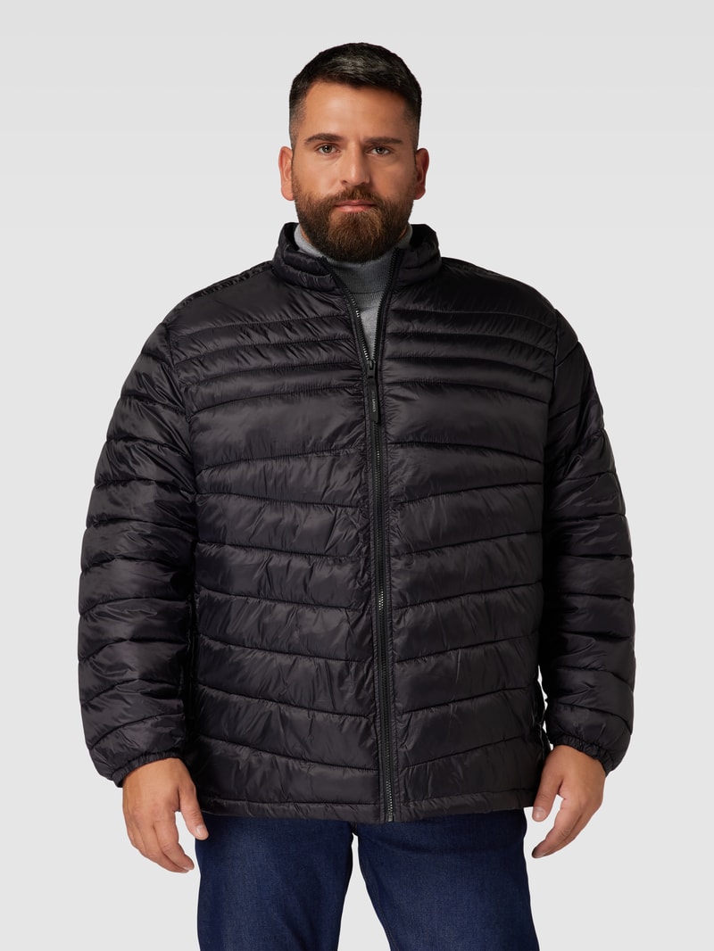 PLUS SIZE Steppjacke mit Eingrifftaschen Modell 'HERO' in schwarz