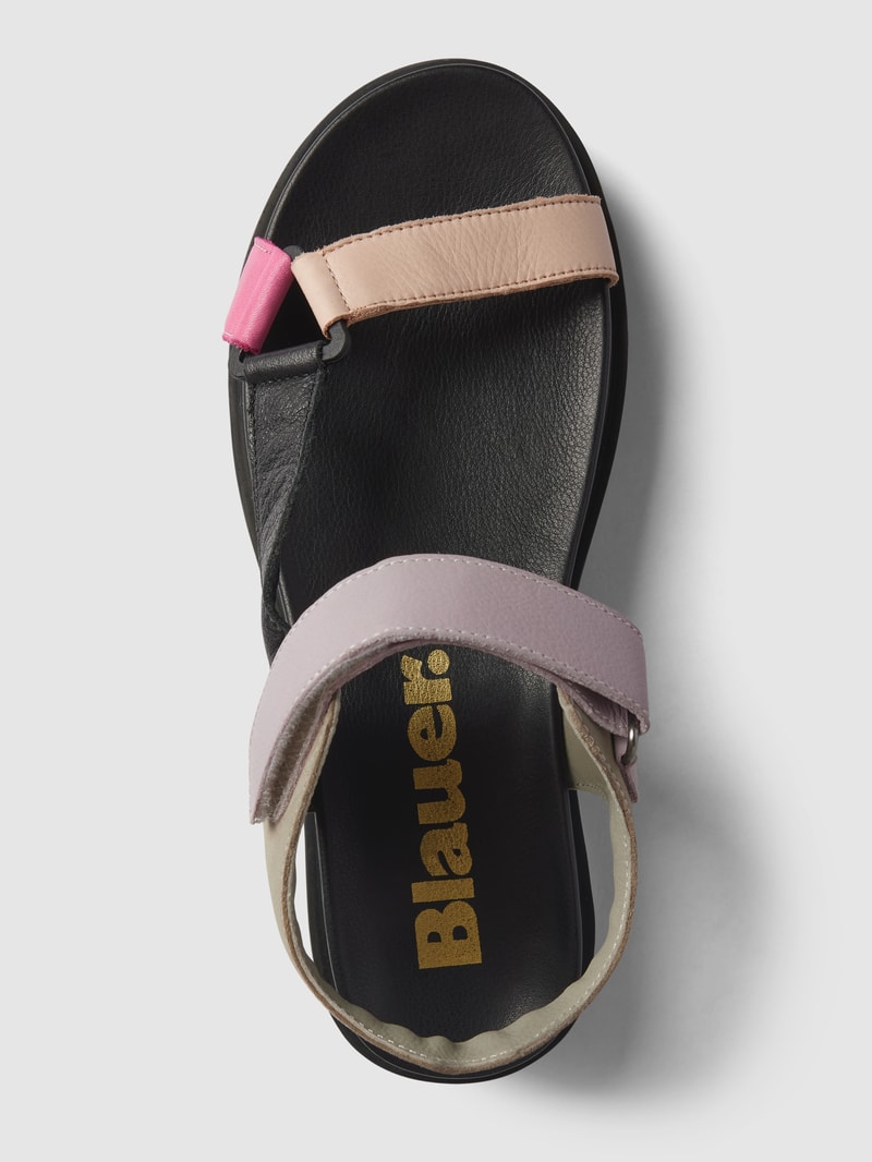 Sandalen aus Leder mit Label-Detail Modell 'ELSIE' in schwarz