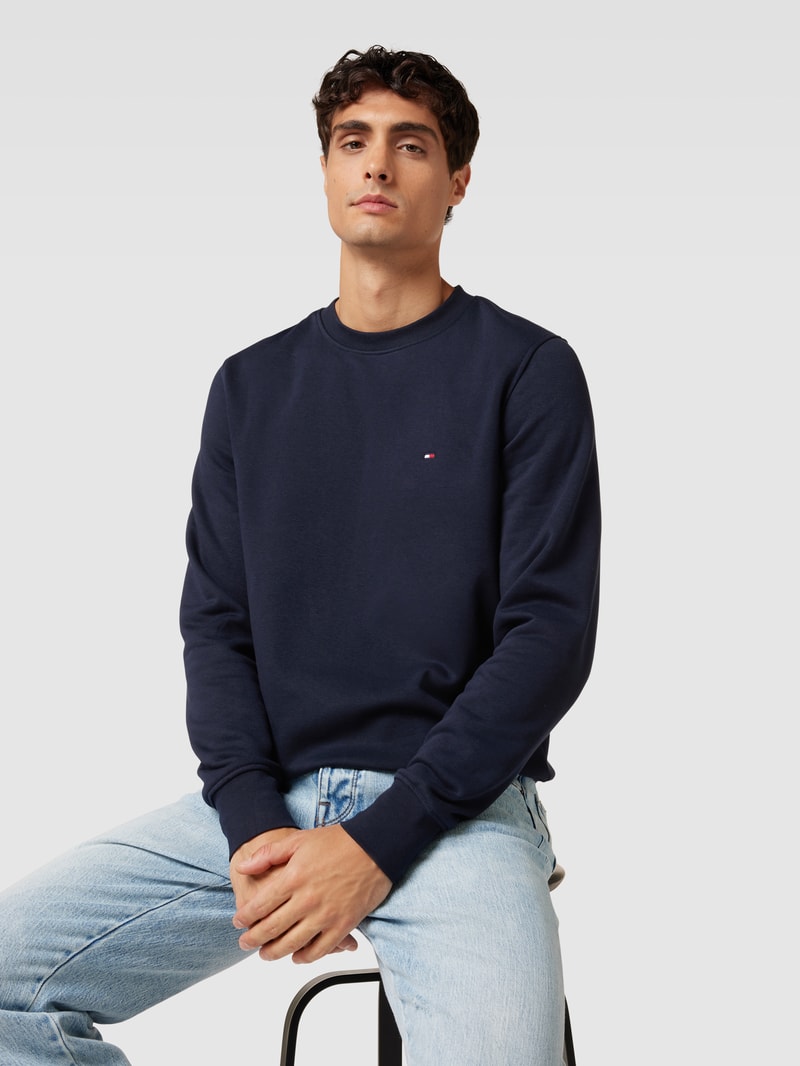 Sweatshirt mit Label-Stitching c in marineblau