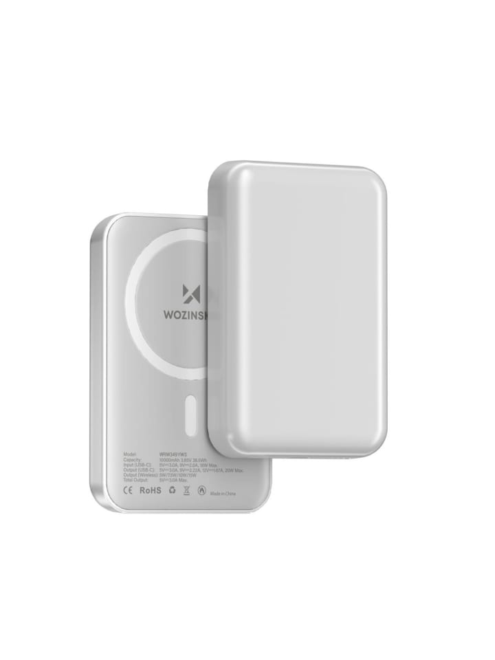 Wozinsky Wozinsky WRW349YWS Magnetische Powerbank, 10.000 mAh, Weiß in Weiß günstig kaufen onesize