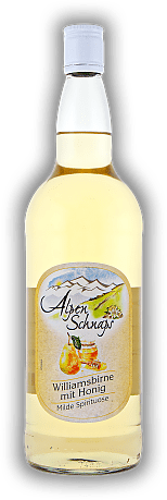 Alpenschnaps Williamsbirne mit Honig 1,00 Liter Alpenschnaps Williamsbirne mit Honig 1,00 Liter  1	 Liter - Vol 33%