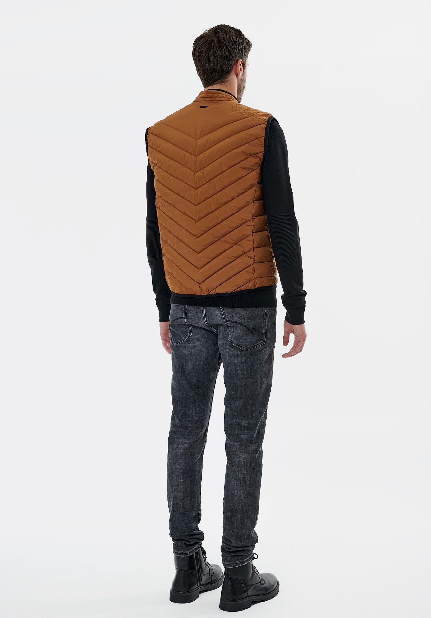 SONA   Doudoune fine marron homme