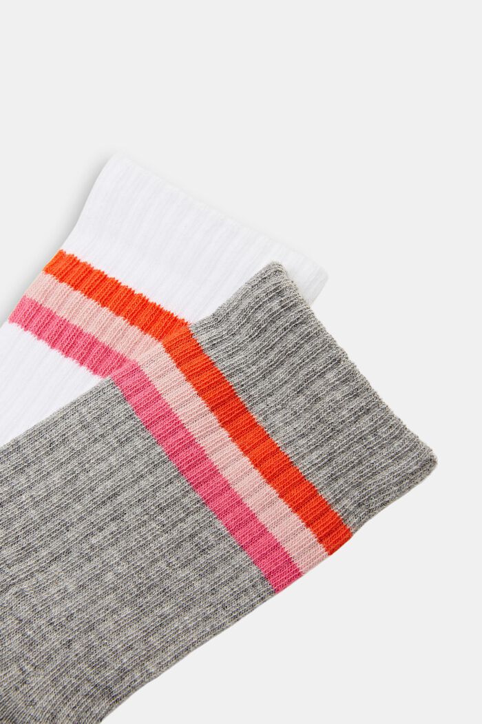 2er-Pack gerippte Socken mit Streifen