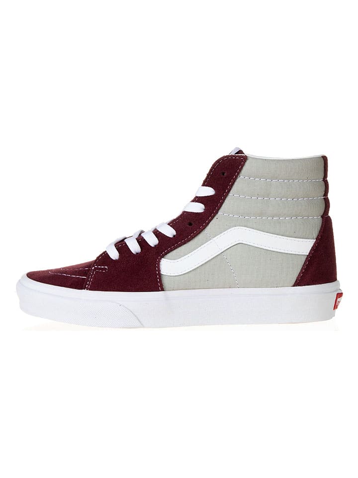 Vans Leder-Sneakers in Bordeaux/ Grau günstig kaufen