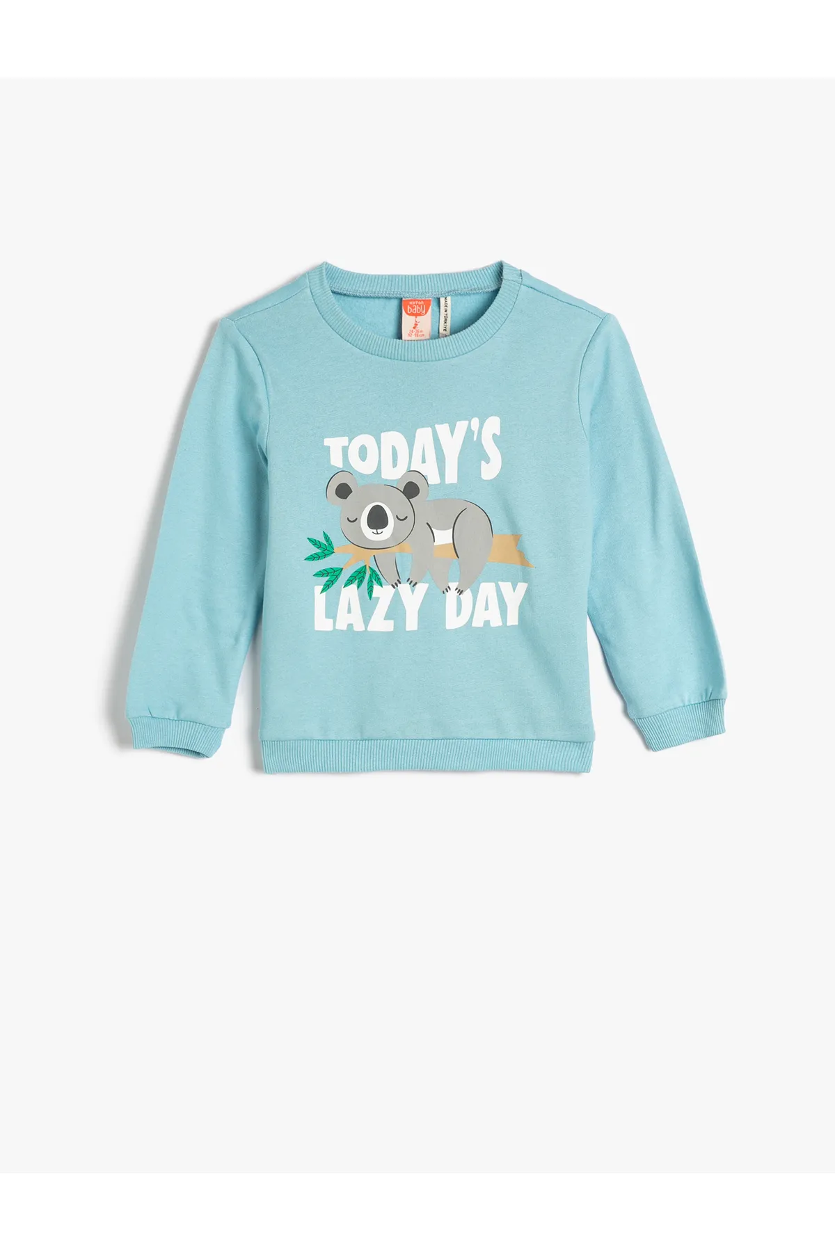 Koton  Sweatshirt mit Koala-Print aus Baumwolle mit erhöhtem Rundhalsausschnitt