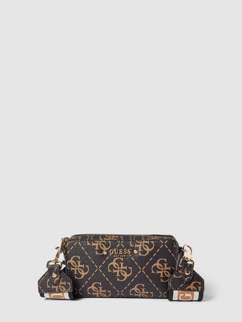 Camera Bag mit Allover-Logo Modell 'REA' in haselnuss braun
