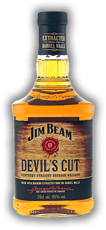 Jim Beam Devil's Cut 90 Proof Jim Beam Devil's Cut 90 Proof Charaktervoller und markanter Bourbon - extrahiert aus dem Fassholz. 0,7	 Liter - Vol 45%