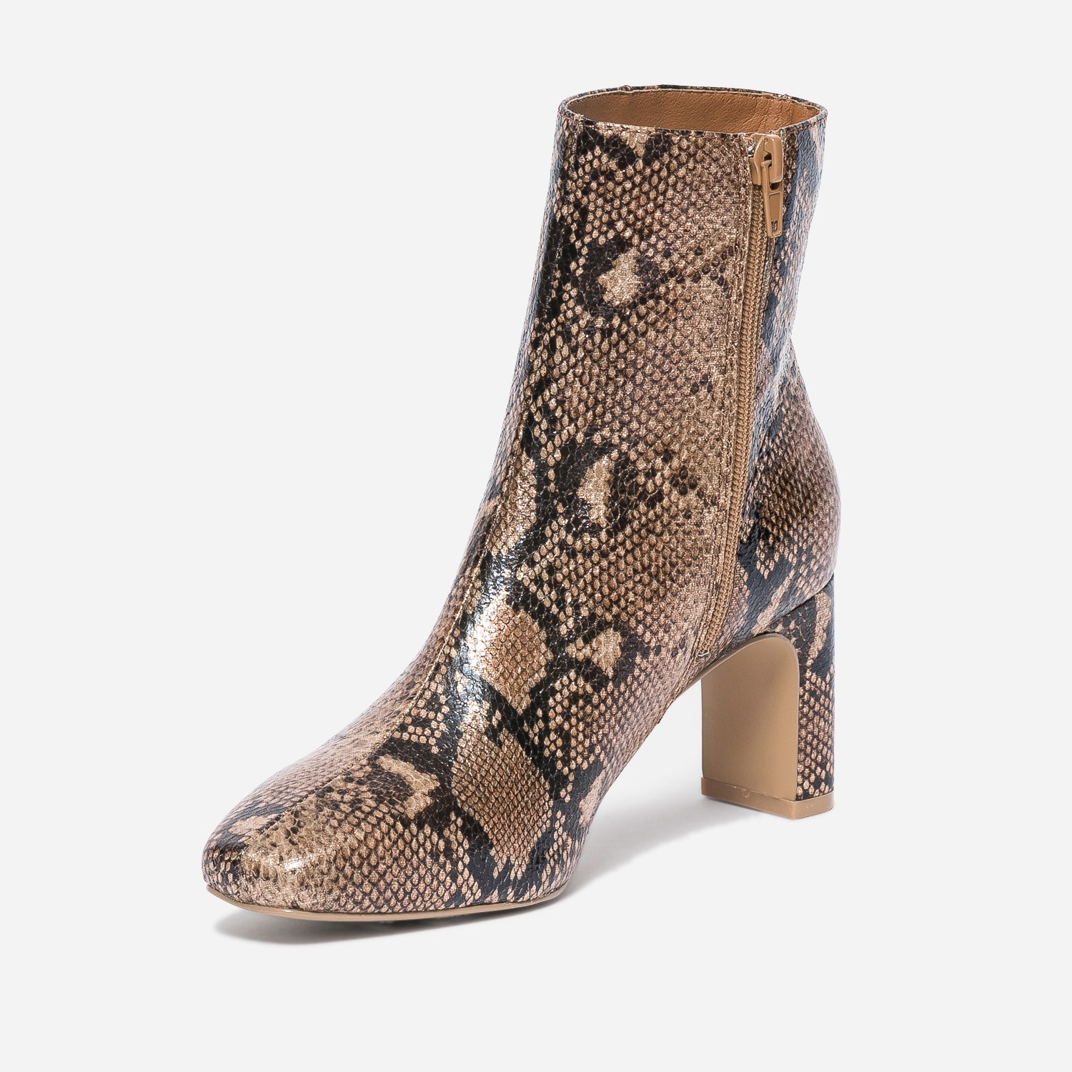 Boots TEXTO camel effet python irisé