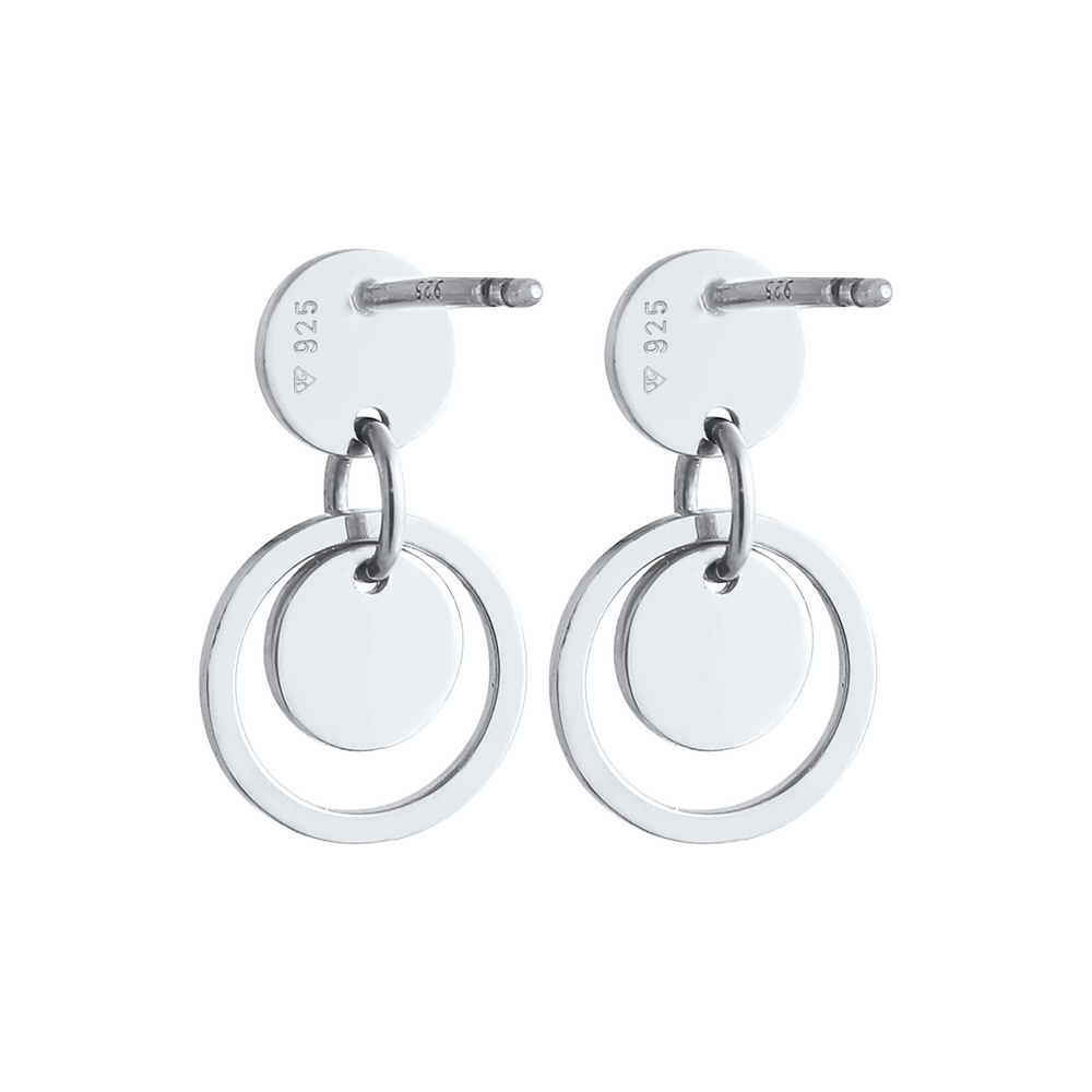 Elli Elli Boucles d'Oreilles Femmes Cercle Geo Trend Boho Look en argent sterling 925 Boucles d'oreilles