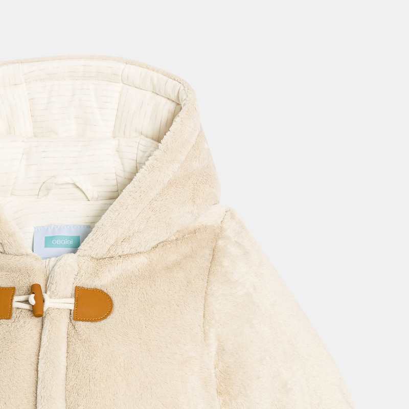 Combipilote en velours doublée jersey beige naissance