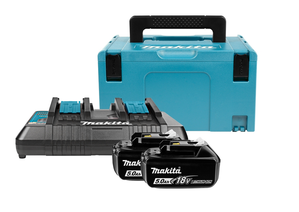Makita pribor 197629-2 Početni komplet - 2 x Baterija BL1850B 18V 5.0Ah + Duo punjač DC18RD u MBox 3 kutiji