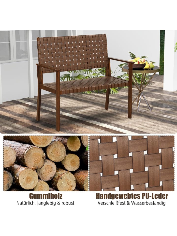 COSTWAY Gartenbank 2 Sitzer in Braun günstig kaufen onesize
