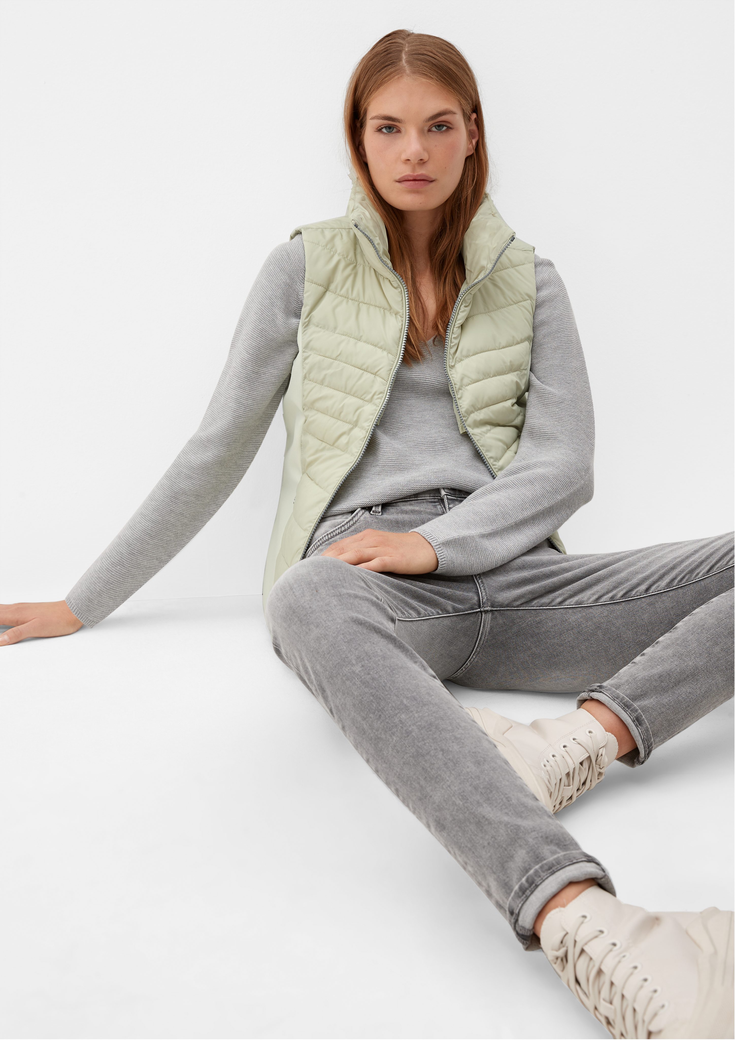 s.Oliver Funktionsweste Steppweste mit Softshell-Einsatz fixiertes Insert