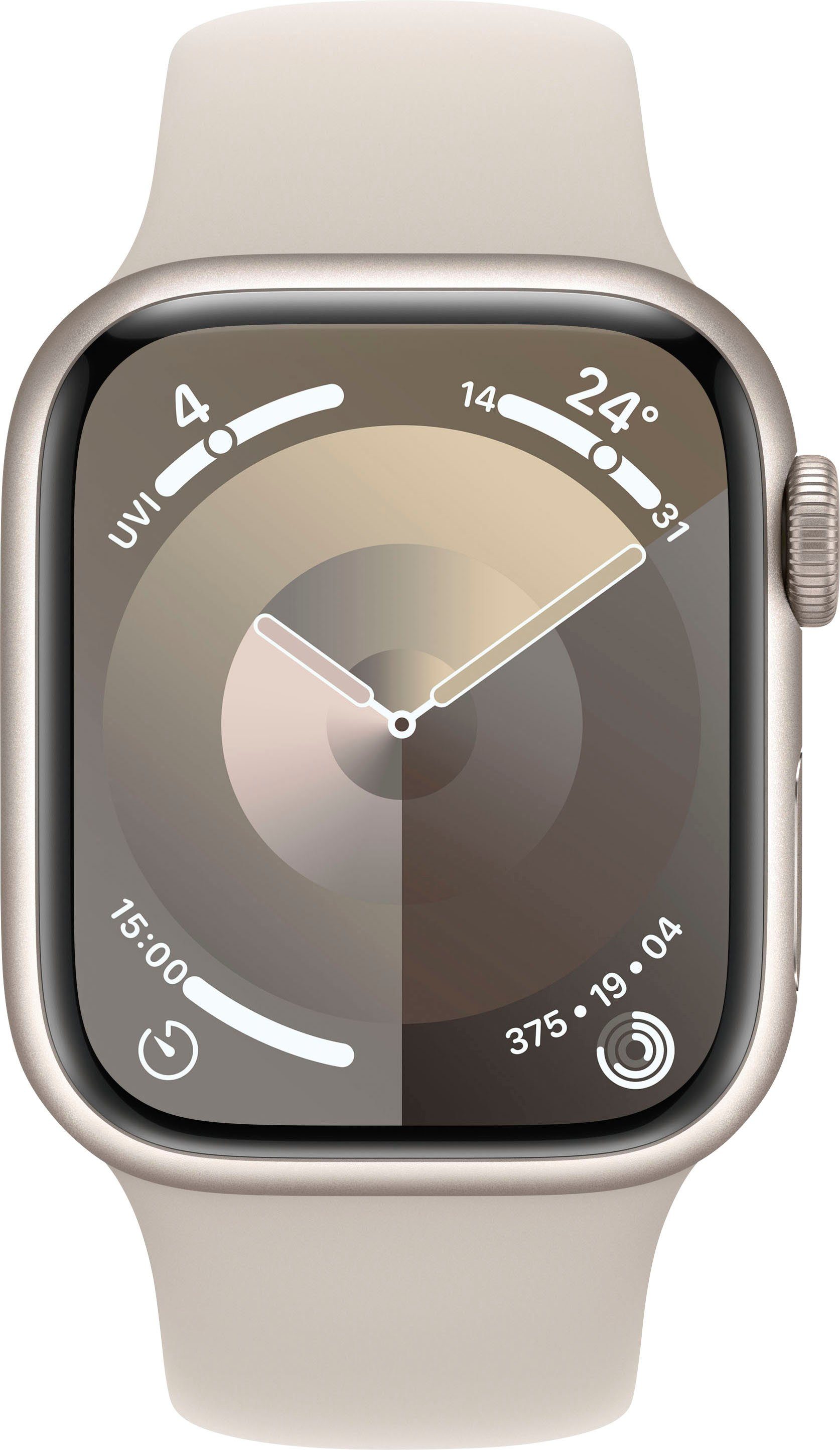 Apple Watch Series 9 GPS + Cellular 41mm Aluminium Smartwatch (4,1 cm/1,61 Zoll, Watch OS 10), Sport Band