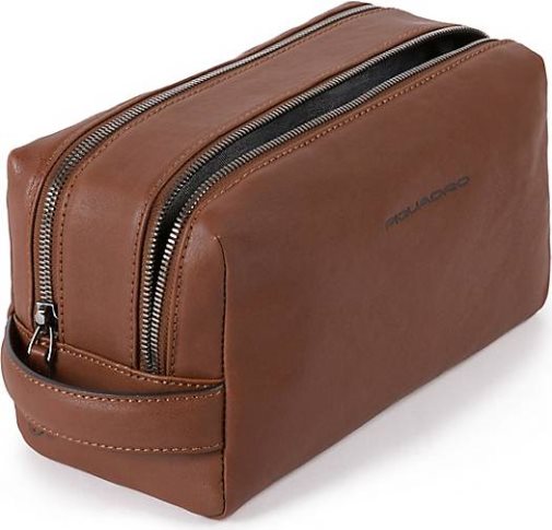Piquadro Black Square Kulturbeutel Leder 25 cm