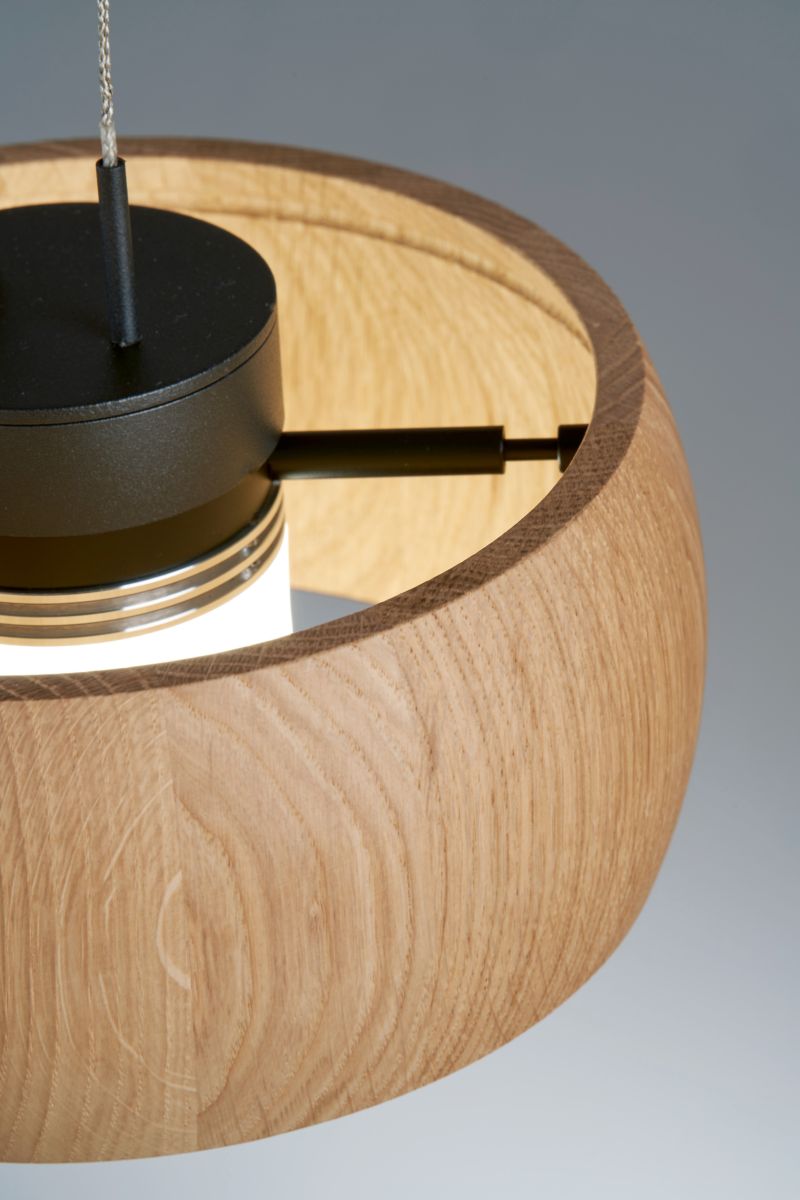 3-flg LED Pendellampe Shine-Wood