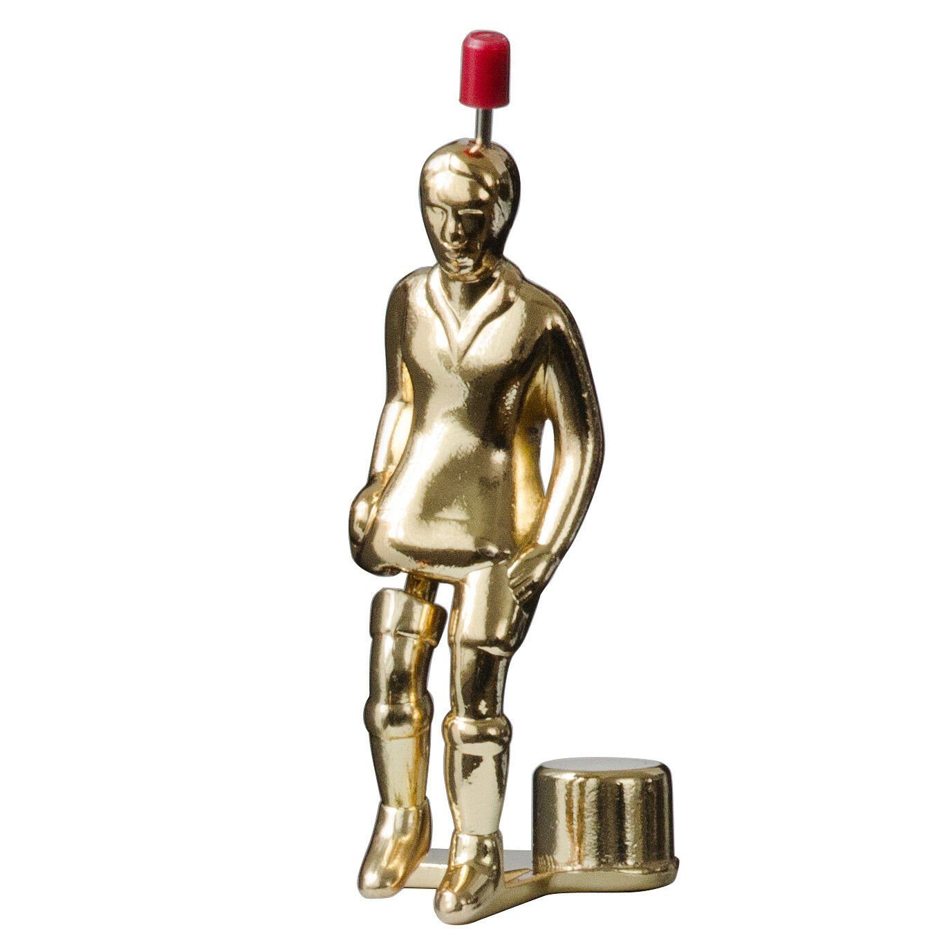 Tipp-Kick Tischfußballspiel Kicker Torwandbox GOLD Figur Spieler Tip Kick mit rundem Fuss mit Ball