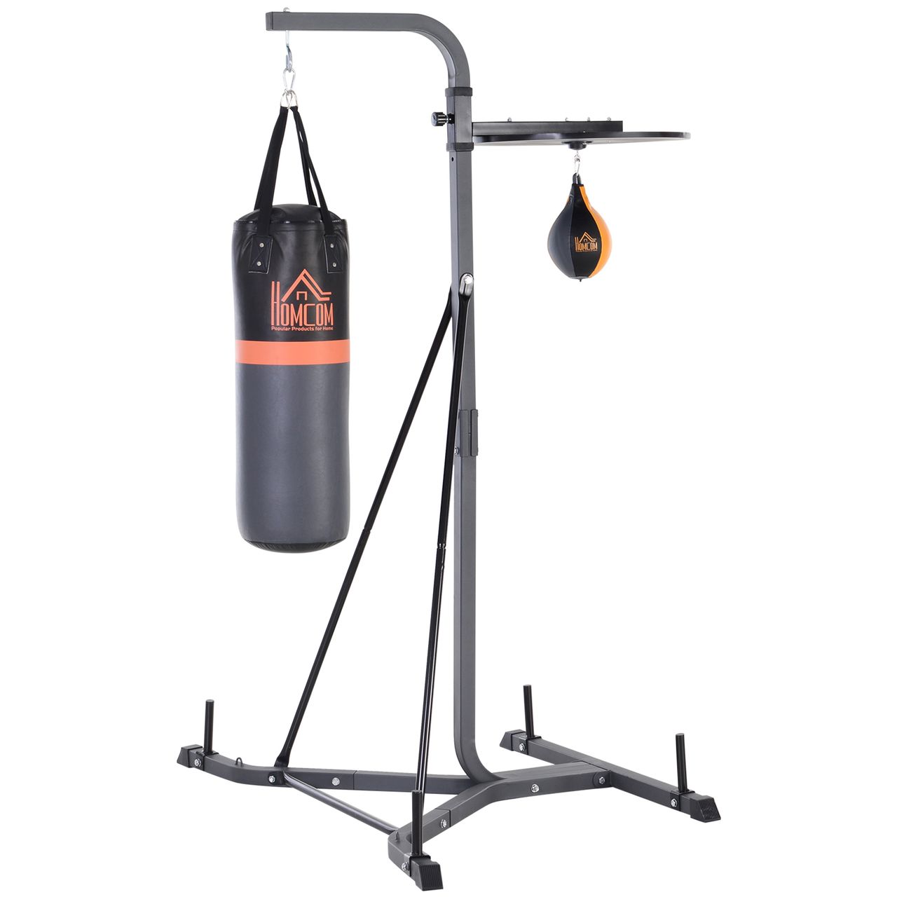 HOMCOM 2-in-1 Standdesign Boxsackständer Boxsack Punchingball Boxstation