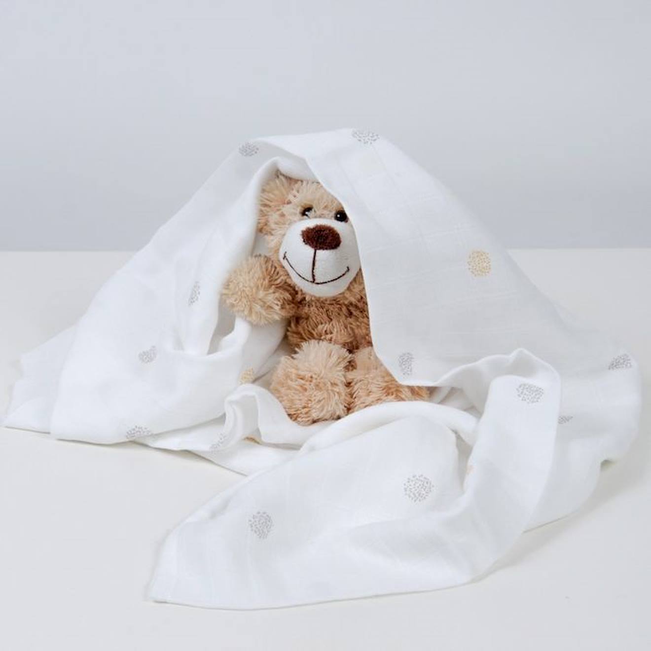Maxi-lange en coton bio* Pompom beige