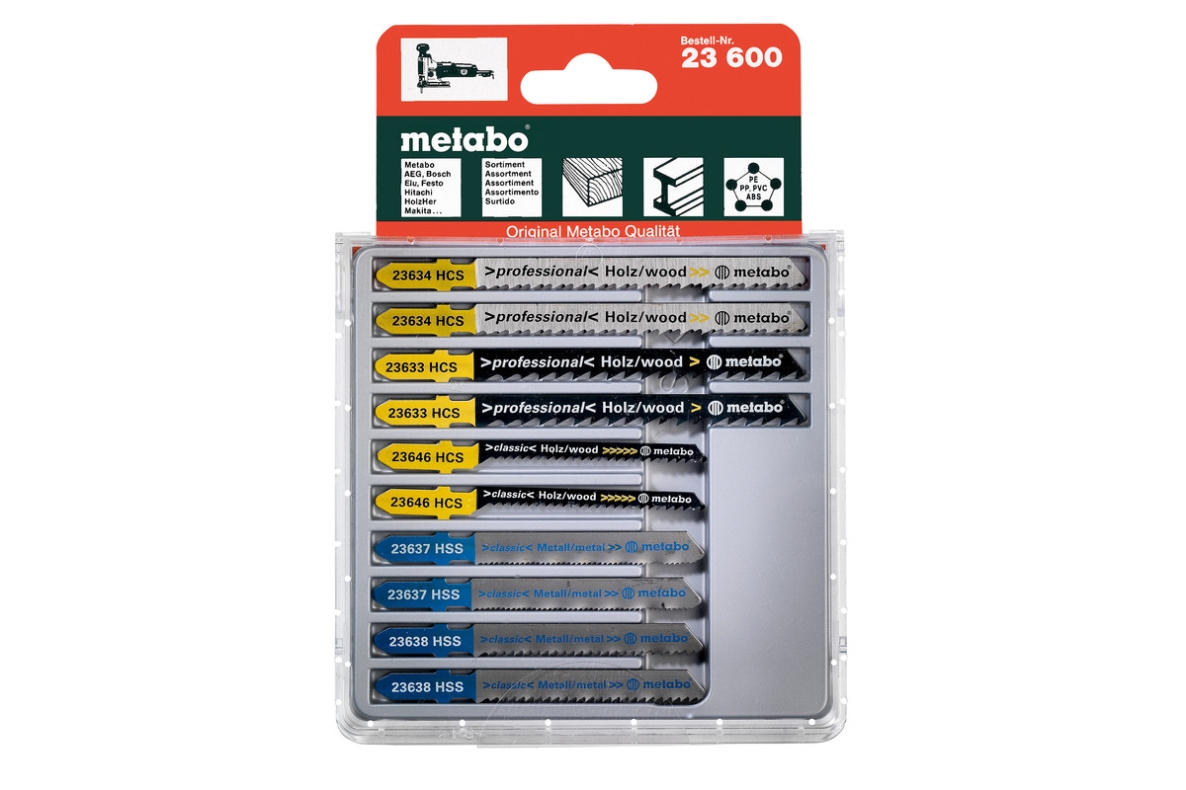 Metabo Zubehör 623600000 Stichsägeblatt-Sortiment 3, H+M+Kunststoff, 10-teilig