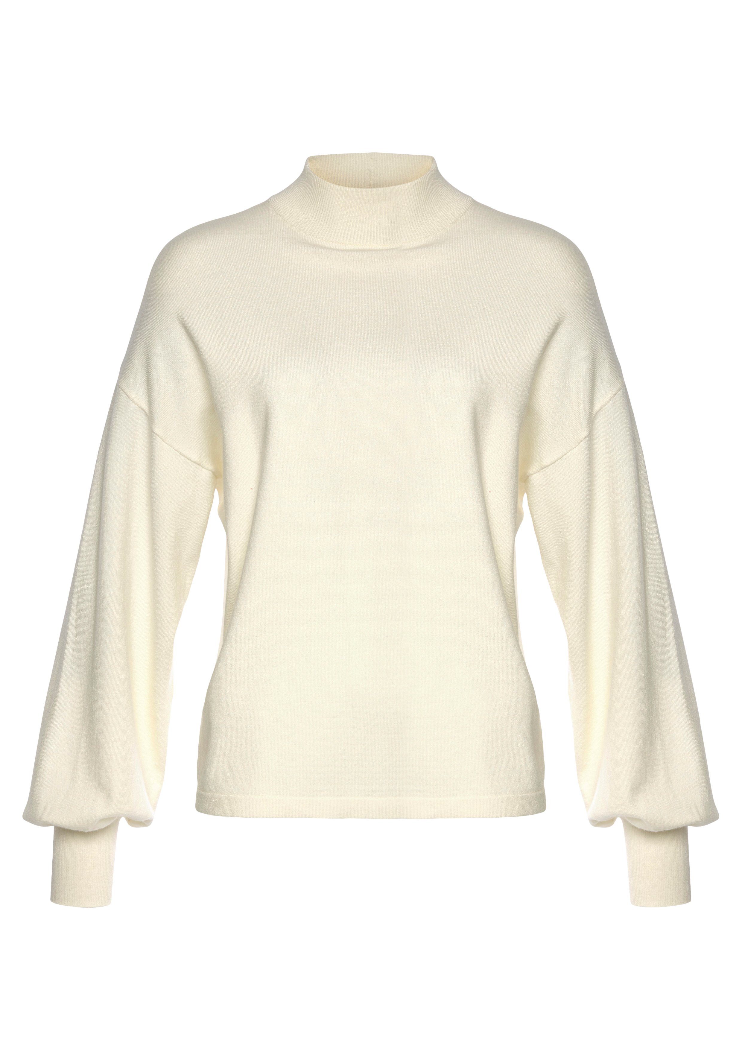 LASCANA Strickpullover mit kleinem Stehkragen