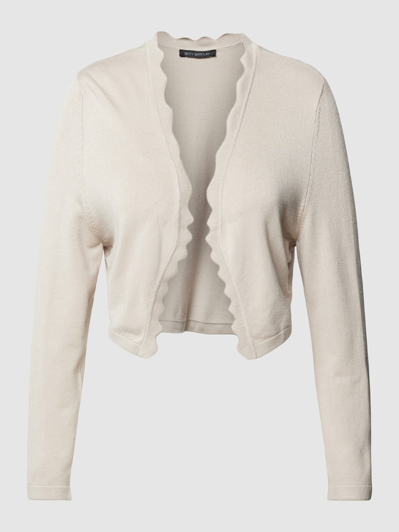 Strickjacke mit Wellensaum in sand
