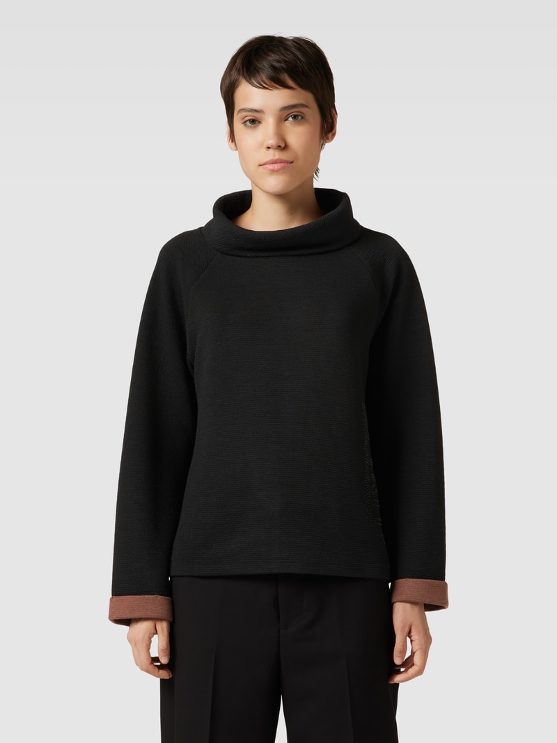 Pullover mit Ziersteinbesatz in schwarz