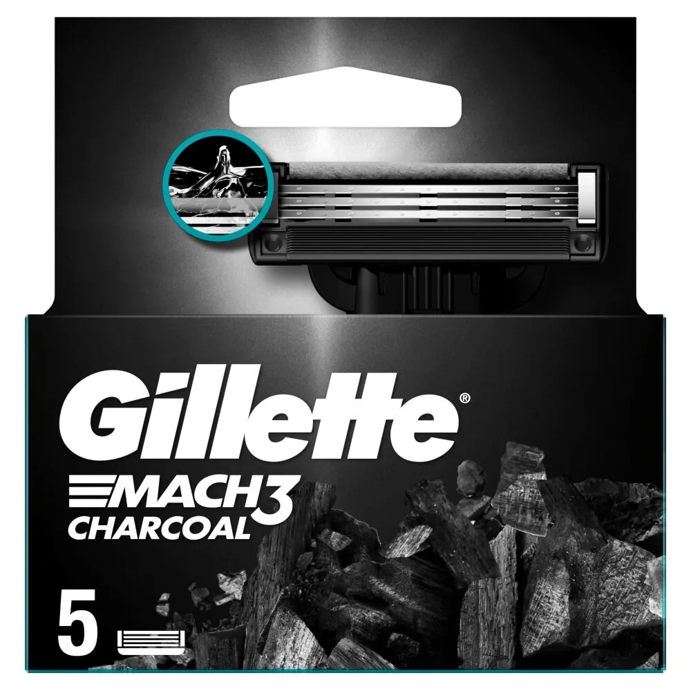 Ανταλλακτικά Gillette Mach3 για κάρβουνο, 5 τεμάχια.