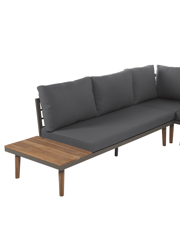 Beliani 7-tlg Lounge Set CORATO in Grau/Dunkler Holzfarbton/Heller Holzfarbton günstig kaufen onesize