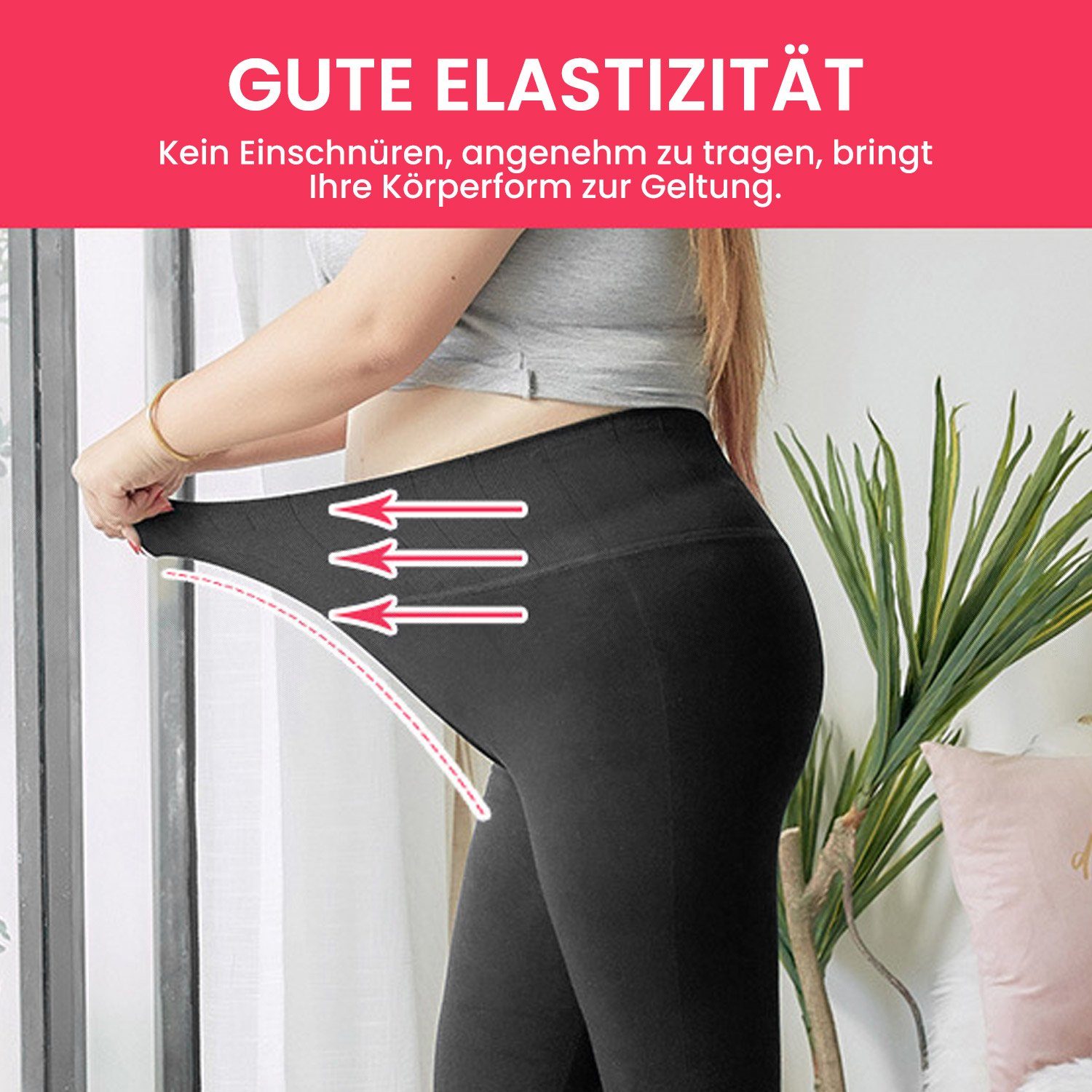 TOPMELON Thermoleggings Warme Fleece-gefütterte Winter-Leggings für Damen