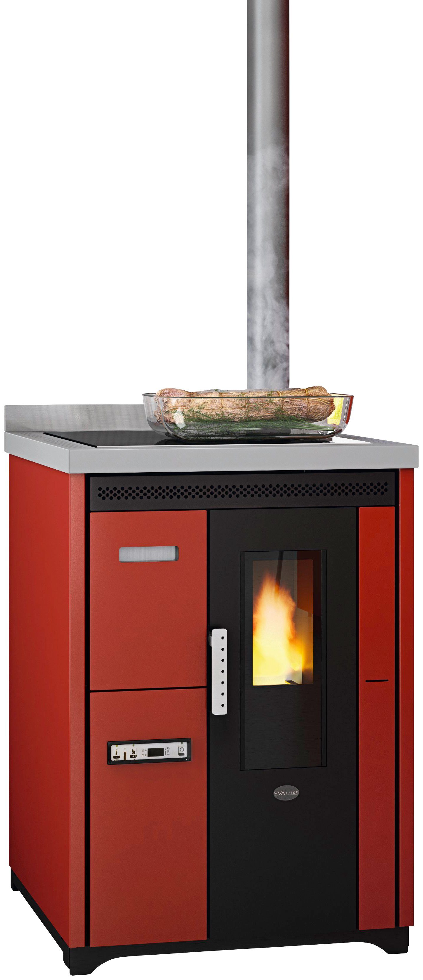 Blaze Pelletofen Küchenherd Nina, 6,5 kW, rot