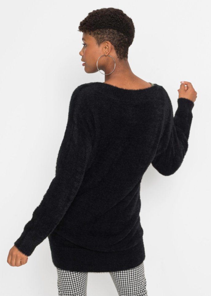Oversized Strickpullover mit weichem Federgarn