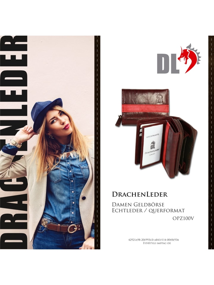 DrachenLeder Portemonnaie Leder Damen, Herren, Jugend Geldbörse Streifen günstig kaufen onesize
