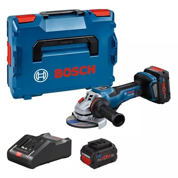 Meuleuse d'angle sans fil Bosch Blue 06019H6B01 GWS 18V-15PSC 125 mm, batterie Li-Ion 18 V 8 Ah, en coffret L-Boxx
