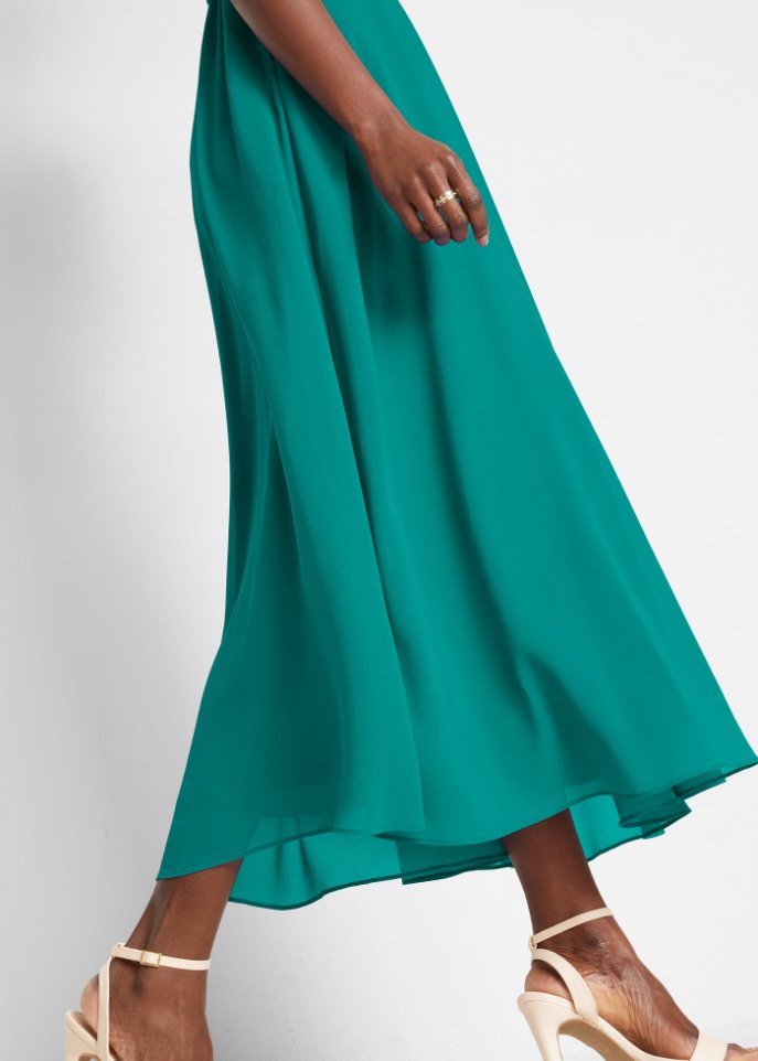 Chiffonkleid mit Pailettenstickerei