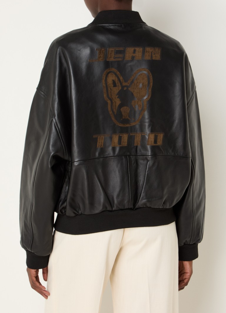 Claudie Pierlot Clion lambskin bomber jacket με στάμπα στην πλάτη