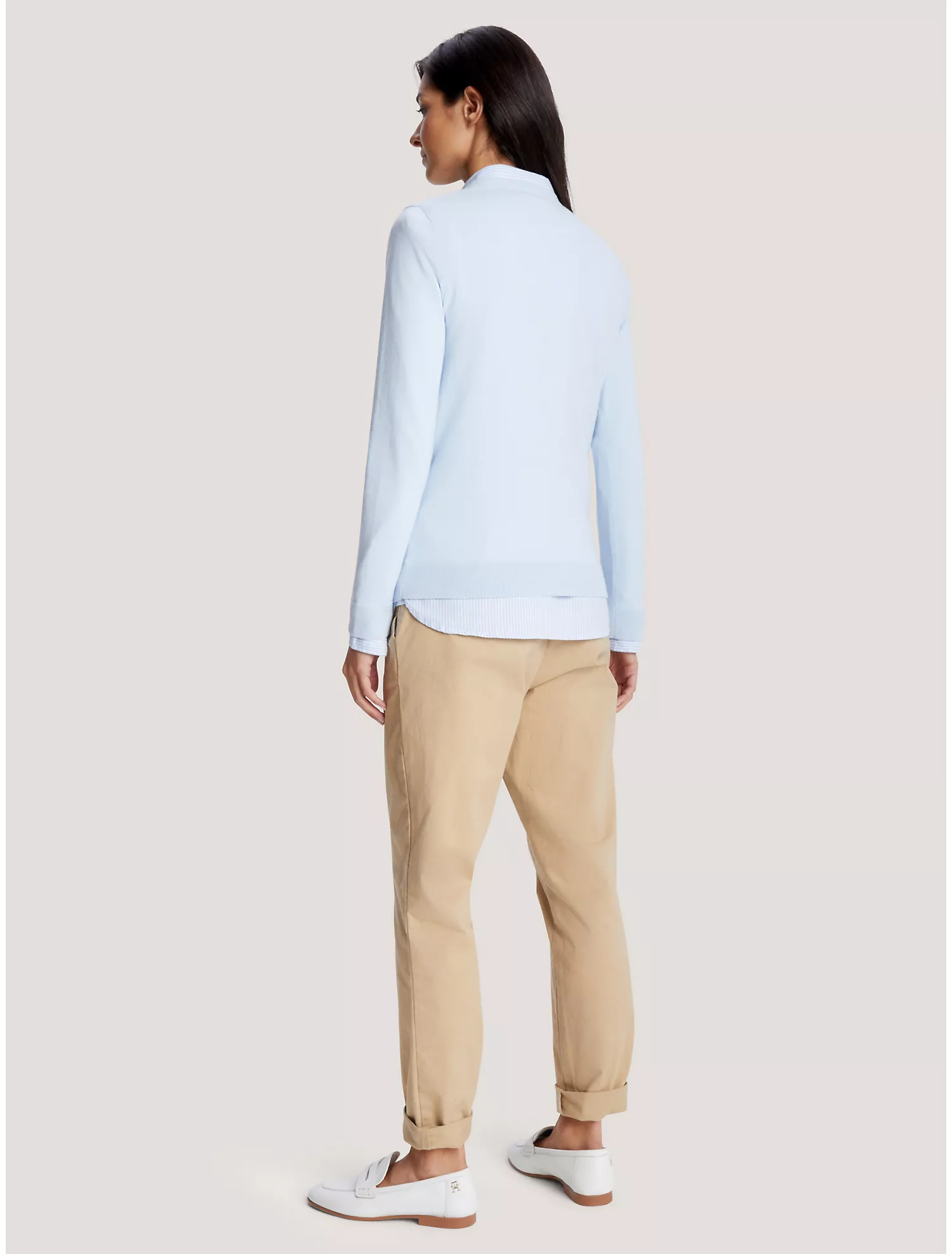 Solid V-Neck Sweater
