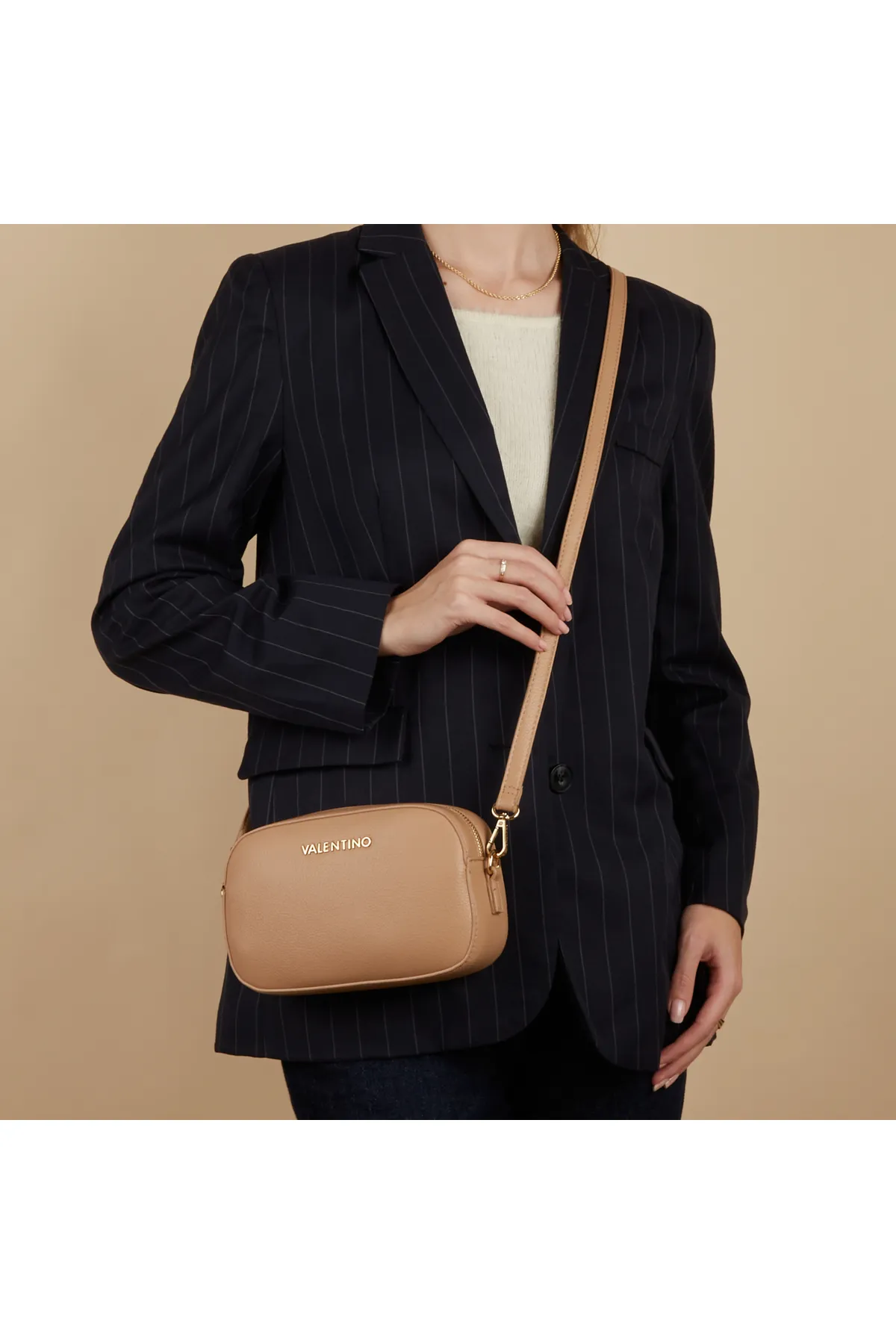 Valentino  Valentino Taschen Sonder Martu Beige Crossbody Tas VBS5UD05BEIGE