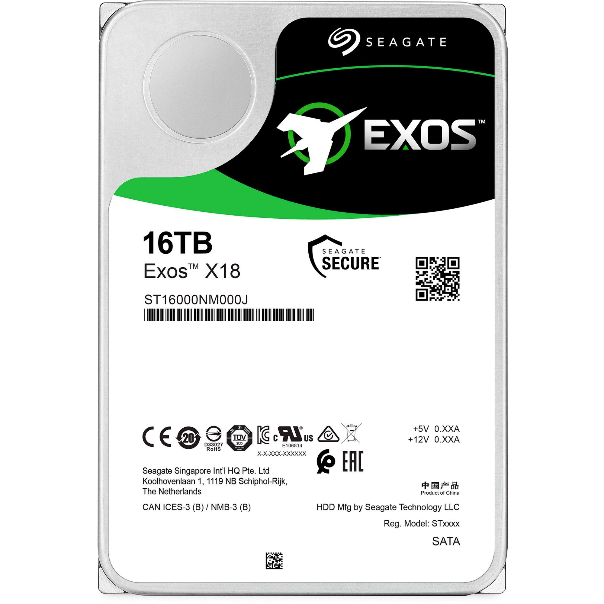 Seagate Seagate Exos X18 16 TB, Festplatte, (SATA 6 Gb/s, HDD-Festplatte (16.000 GB) 3,5