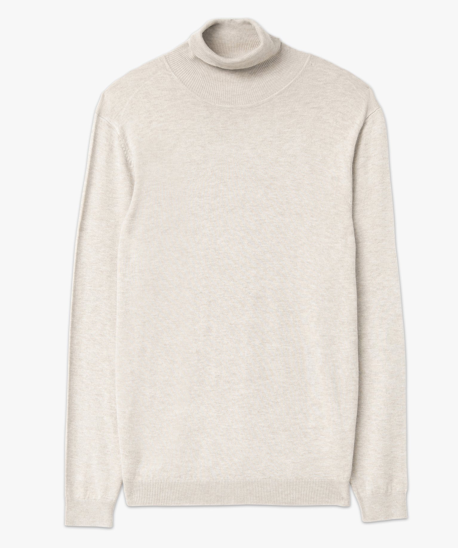 Pull à col roulé en maille fine homme ecru | GEMO