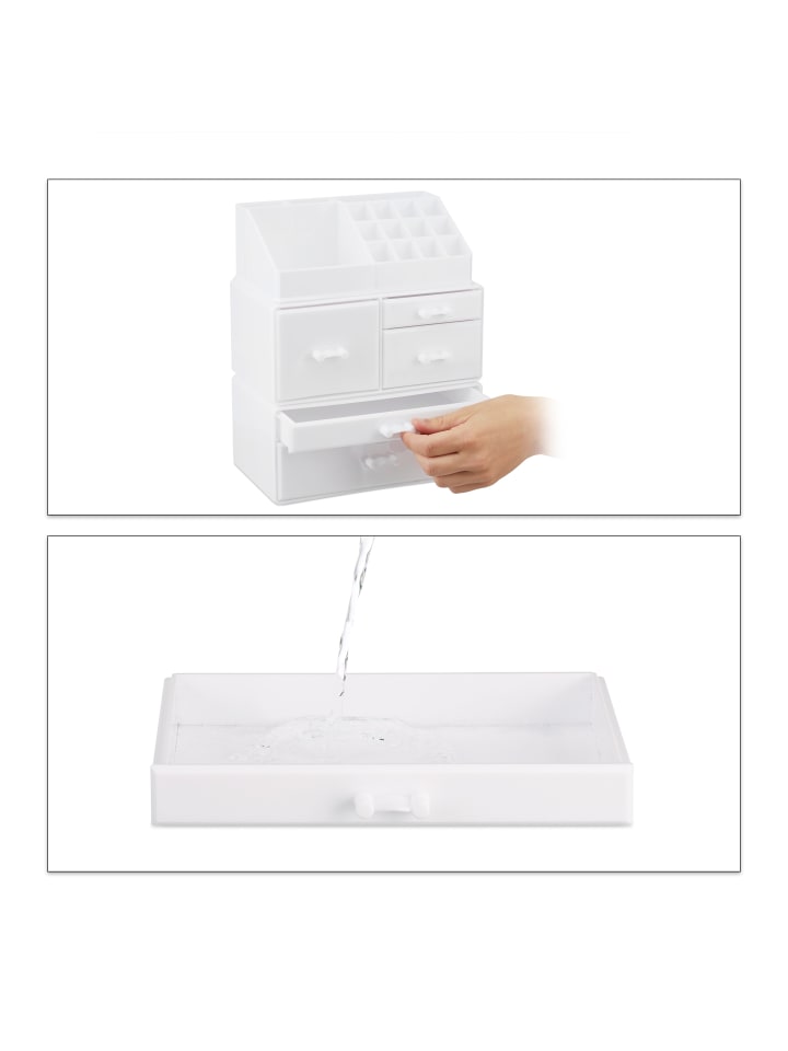 relaxdays Makeup Organizer in Weiß günstig kaufen onesize